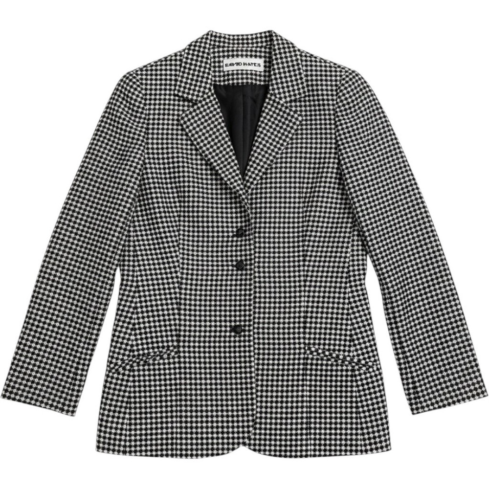 Vintage David Hayes Black White Gold Geo Blazer Size M